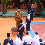 Pj Wako Padang Andree Algamar, membuka kegiatan MPLS di SMPN 1 Padang, Senin (15/7) pagi. (ist)