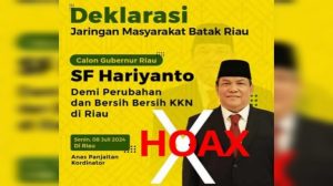 Dukungan Jaringan Masyarakat Batak Riau untuk SF Hariyanto Hoaks