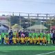 Tim Mini Soccer PWI Sumbar dan Sakato berfoto bersama dengan Wakil Gubernur Sumbar Audy Joinaldy pada Piala Uda Audy I 2024. (Foto: Istimewa)