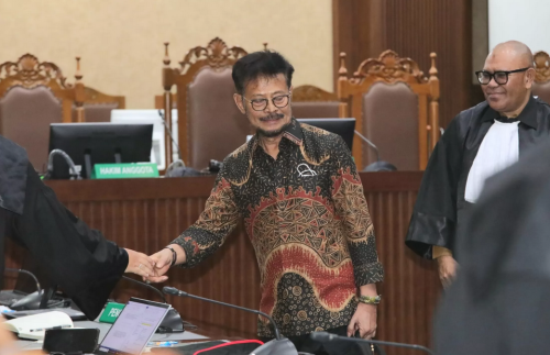 Eks Menteri Pertanian Syahrul Yasin Limpo mengikuti sidang putusan di Pengadilan Tipikor Jakarta, Kamis (11/7). (ist)