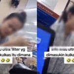 Ibu marah-marah di minimarket susu UHT tidak dingin. (Foto: Istimewa)