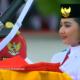 Livenia Evelyn Kurniawan, pembawa baki pada upacara HUT RI ke-79 di Ibu Kota Nusantara (IKN). (Tangkapan Layar Youtube Sekretariat Presiden)