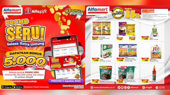 Promo Alfamart hari ini, Selasa 6 Agustus 2024. (Foto: Istimewa)