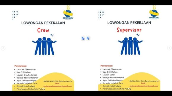 Info loker kota Padang. (Foto: Istimewa)
