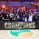 Tim bola basket Pelita Jaya Jakarta angkat trofi juara Indonesia Basketball League (IBL) 2024 setelah menang atas Satria Muda pada pertandingan ketiga final IBL 2024 di Indoor Stadium Sport Centre, Tangerang, Banten, Minggu (4/8). (ist)