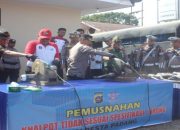 Polresta Padang Musnahkan Ribuan Knalpot Brong Hasil Razia