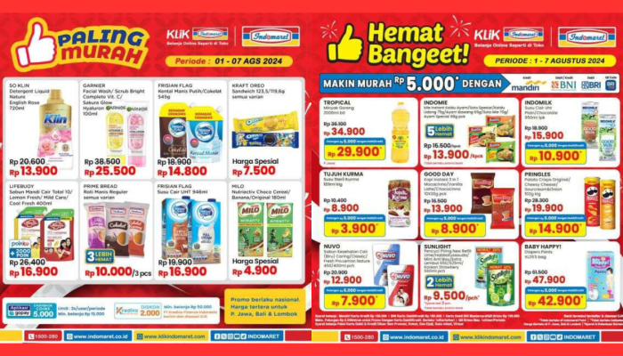 Promo Indomaret Sabtu 3 Agustus 2024, Diskon Minyak Goreng hingga Susu Frisian Flag