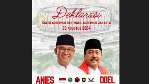 Flyer mantan Gubernur DKI Jakarta Anies Baswedan dan mantan Gubernur Banten Rano Karno. (Foto: Istimewa)