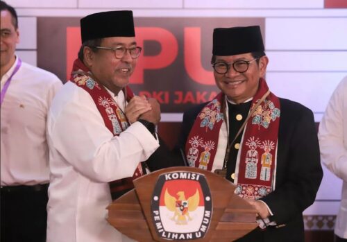 Pramono Anung dan Rano Karno mendaftar sebagai calon gubernur-calon wakil gubernur di KPUD, Jakarta, Rabu (28/8/2024). (ist)