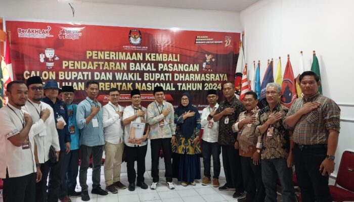 Pendaftaran Adi-Roni Resmi Diterima KPU Dharmasraya, Pilkada Tanpa Kotak Kosong