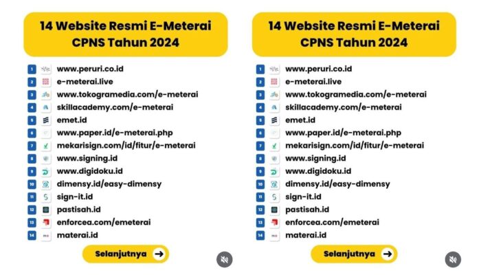 Waspada Penipuan! Ini 14 Situs Resmi e-Meterai untuk CPNS 2024