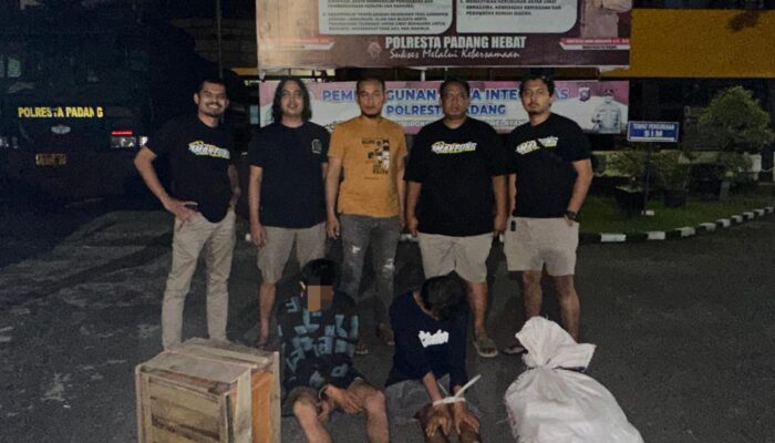 Klewang Polresta Padang Amankan Dua Pelaku Pencurian di Tower Telkomsel
