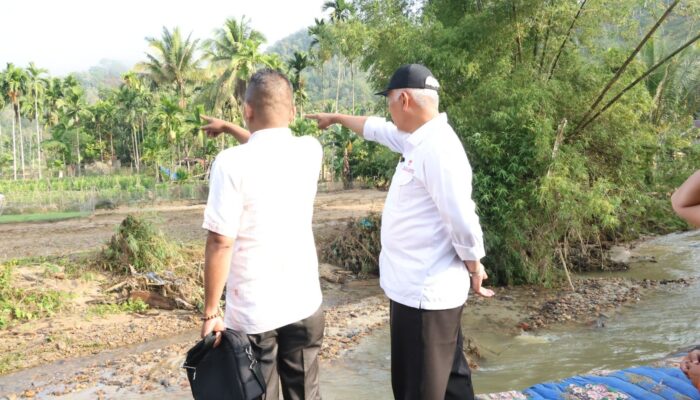 Mahyeldi Tinjau Dampak Banjir Bandang di Sijunjung, 7 Hektar Sawah Gagal Panen