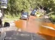 Truk CPO Terbalik di Padang-Painan, Akses Jalan Terganggu