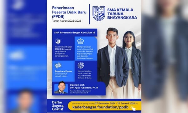 PPDB SMA Kemala Taruna Bhayangkara Resmi Dibuka, Ini Syaratnya