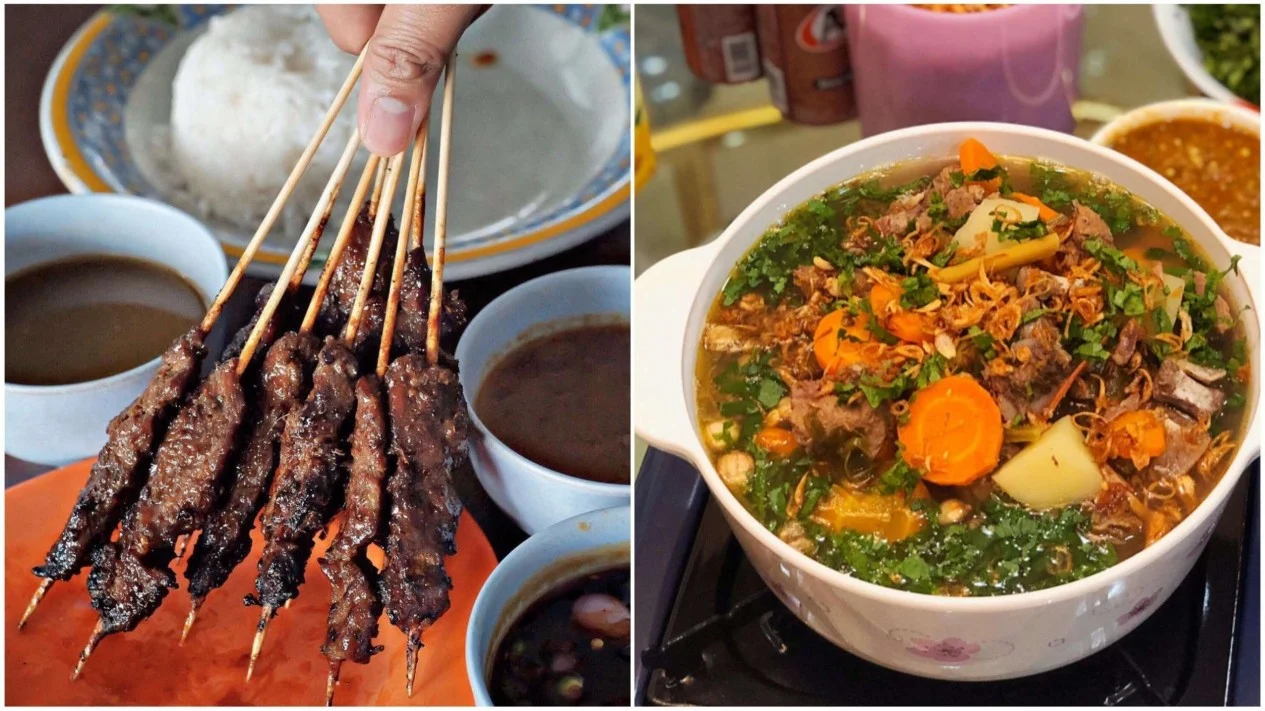 Sate rusa dan Sop tunjang khas Riau [Foto: Instagram/@bubueataway dan @feny_yazmyn_chandelle