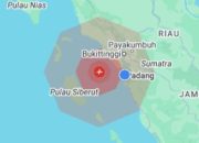 Gempa Magnitudo 4,9 Guncang Kota Pariaman Sumatera Barat