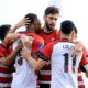 Momen pemain Madura United melajukan selebrasi usai cetak gol.(ist)