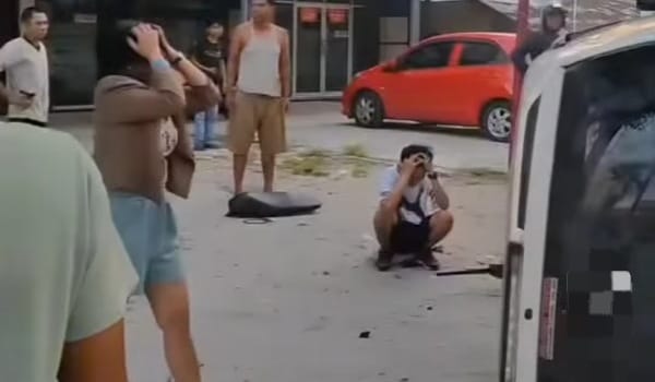 Beginilah penampakan di Sekitar lokasi kecelakaan di Jalan Hangtuah, Kulim, Tenayan Raya Pekanbaru.(ist)