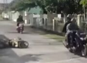 Aksi Jambret di Pekanbaru Viral, Korban Terjatuh dan Sepeda Motor Terpeleset