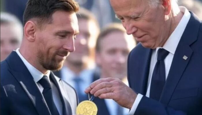 Lionel Messi Terima Presidential Medal of Freedom dari Presiden Joe Biden