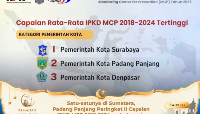 Satu-satunya di Sumatera, Padang Panjang Berprestasi dalam Pencegahan Korupsi