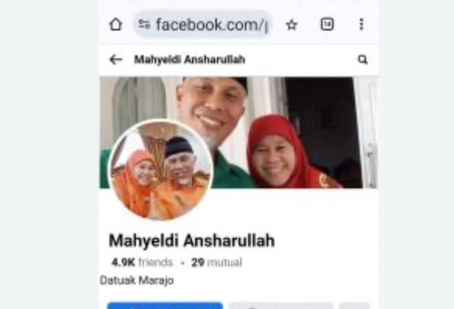 Akun bodong yang menggunakan foto Mahyeldil dan istri di facebook. (Foto: Istimewa)