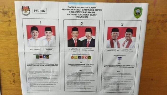 Hasil PSU Pilkada Pasaman 2025, Cek di Link Resmi KPU Berikut Ini