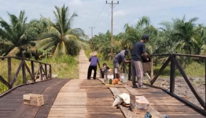 Jembatan Parit Gading Rampung Diperbaiki, Akses Warga Enok Kembali Lancar