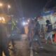 Petugas kepolisian saat berada di lokasi kecelakaan beruntun di Jalan Raya Jorong Sungai Tarab, Kecamatan Sungai Tarab, Kabupaten Tanah Datar, Sumatera Barat, Senin (9/6/2025). (Foto: Polres Tanah Datar)
