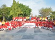 Satlantas Polresta Pekanbaru Gelar Olahraga Bersama Masyarakat Jelang HUT 80 RI