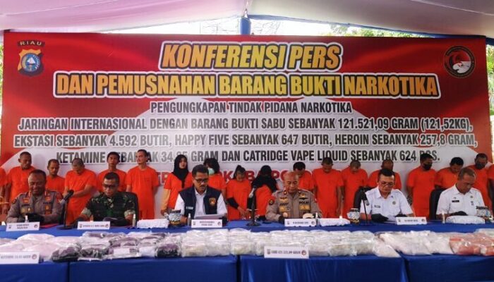 Polda Riau Ungkap Peredaran Narkoba di Tiga Bulan Terakhir, Amankan 34 Tersangka 