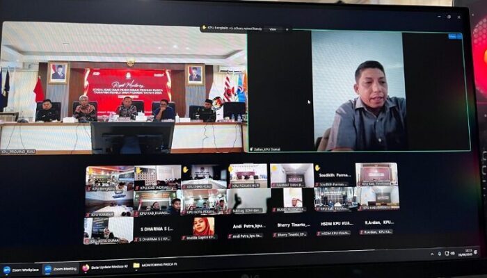 KPU Provinsi Riau Gelar Rapat Monitoring Sosialisasi Pasca Pemilu dan Pilkada 2024