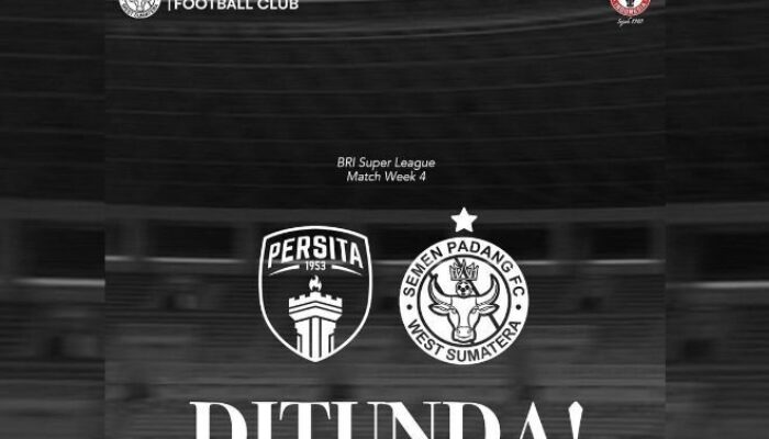 Laga Persita vs Semen Padang Resmi Ditunda