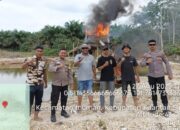 Tindak Cepat Aduan Warga, Polsek Cerenti Temukan dan Musnahkan Rakit PETI