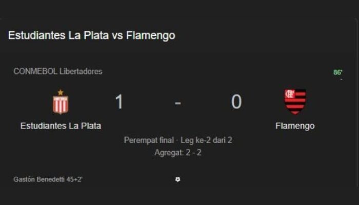 Estudiantes La Plata vs Flamengo, Hasil Laga Kontroversi Wasit?