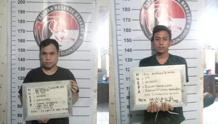 Tumpas Bandar Lansek Manih, Polres Sijunjung Tangkap Dua Pria Pengguna Sabu