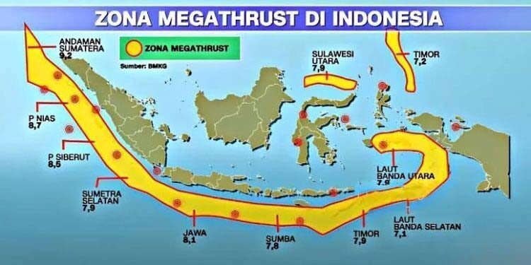 Zona Megathrust Indonesia. (ist)