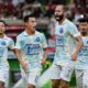 Cristian Alek Santos bersama Asir Azis cs saat merayakan gol ke gawang Persekat Tegal.(ist)