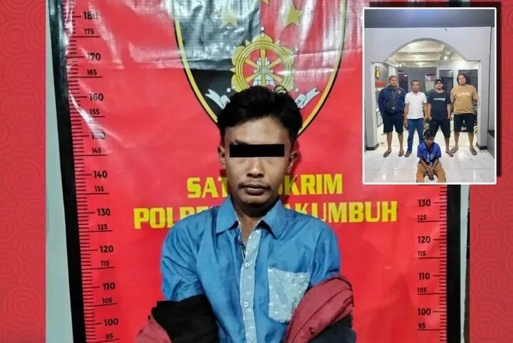 Tersangka AS (22), DPO kasus pencurian mesin cuci kendaraan, saat diamankan Tim Opsnal Satreskrim Polres Payakumbuh. (Foto: Dok. Humas Polres Payakumbuh)