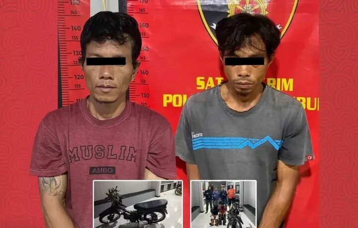 Penampakan dua pelaku pencurian velg mobil di Payakumbuh. (dok. Humas polres payakumbuh)