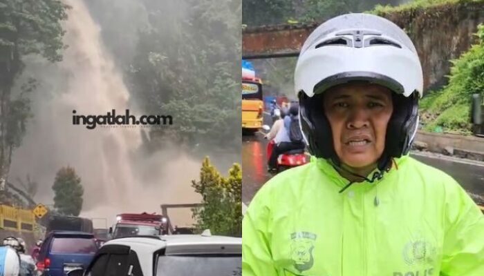 Air Terjun Lembah Anai Meluap Drastis, Jalan Lintas Padang-Bukittinggi Polisi Pastikan Lalin Normal