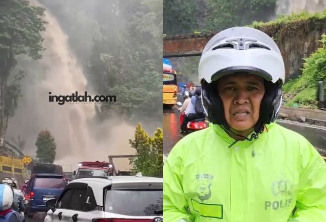 Air Terjun Lembah Anai meluap drastis ini kata polisi Padang Panjang. (Foto: Ingatlah.com)