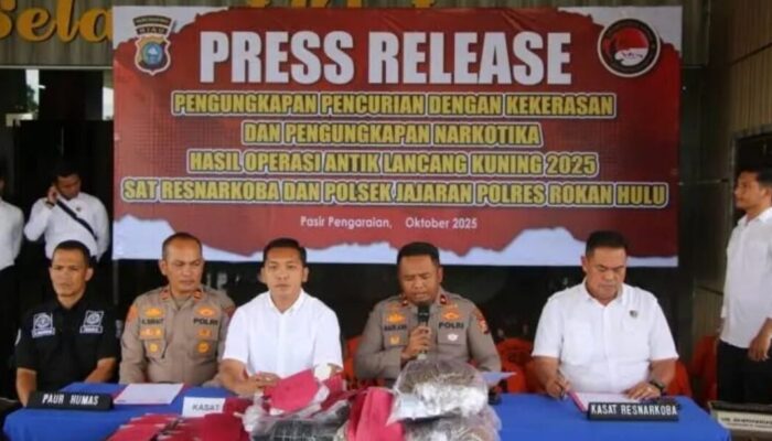 Polres Rohul Ungkap Kasus Curat Viral Serang Lansia dan Narkotika Sepanjang Operasi Antik 2025