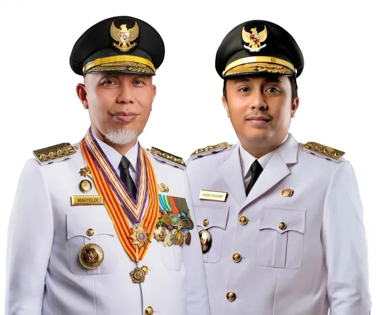 Gubernur Sumbar Mahyeldi Ansharullah dan Wakil gubernur Sumbar Vasko Ruseimy. (ist)