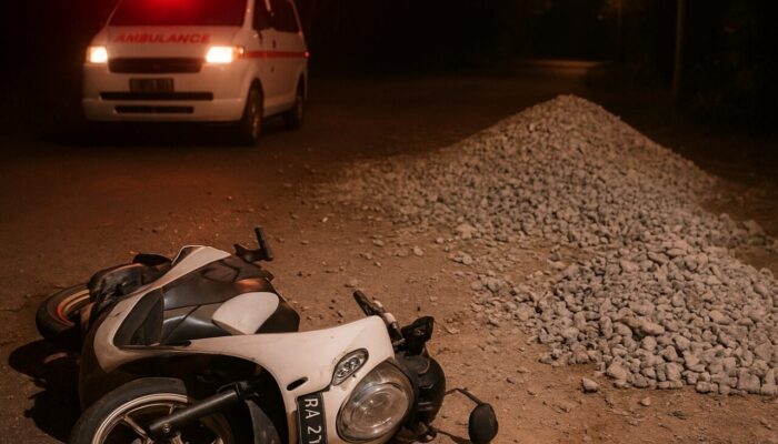 Warga Keluhkan Material Proyek Menutupi Jalan di Barulak, Satu Pengendara Terluka