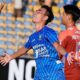 Straiker PSPS Pekanbaru Rayhan Firdaus saat melakukan selebrasi usai mencetak gol ke gawang Persiraja Banda Aceh.(ist)
