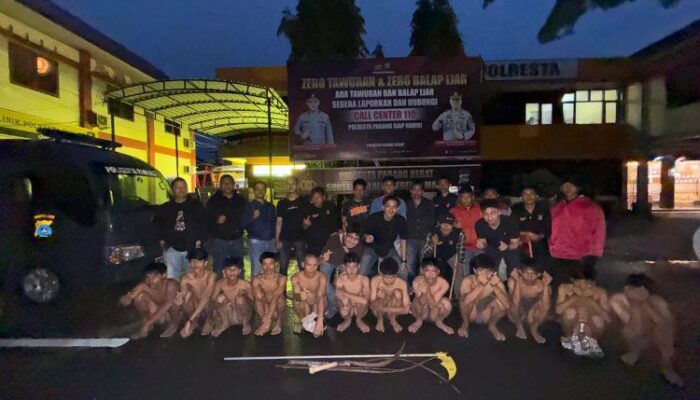 Timsus Bravo Polresta Padang Amankan Belasan Remaja Bersenjata