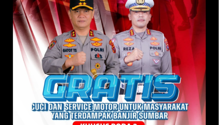 Polda Sumbar dan Honda Hayati Gelar Servis Motor Gratis Massal