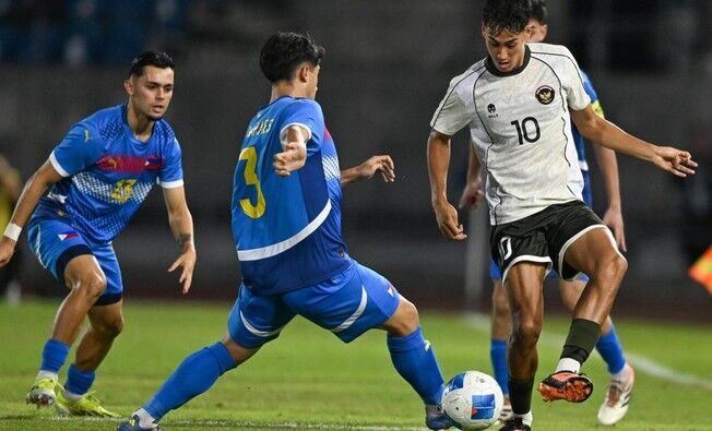 Timnas Indonesia Vs Filipina di SEA Games 2025. (Foto: Antaranews)